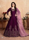 Purple Colour Latest Collection Heavy Designer Wedding Wear Art Silk Embroidery Work Goun And Four Side Heavy Border Net Dupatta 302